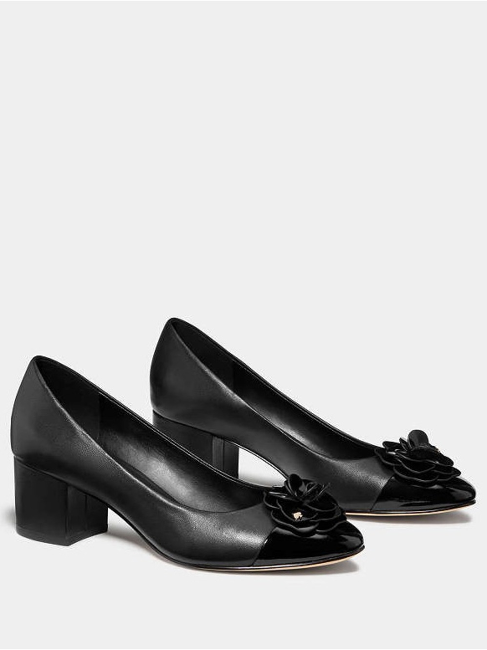 Kate Spade Flora Ballet Black Leather Block Heels Women’s Size 6 B